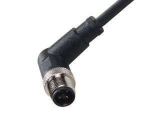 M12 4PIN-T Male Right angled Unshielded