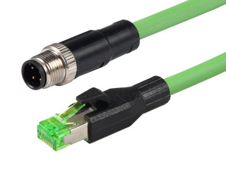 RJ45 to M12 4PIN Male-D Shielded