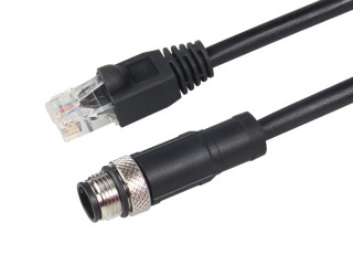 RJ45 to M12 8PIN-A Straight Unshielded