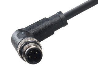M12 4PIN Male-D male right angled Unshielded