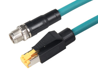 RJ45-M12 8PIN-X Male Shielded