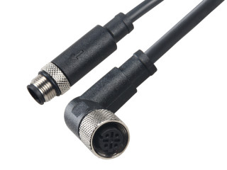 M12 4PIN Male-straight&Female-right angled Unshielded