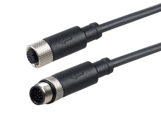 M12 17PIN Male&Female-A Straight Unshielded