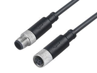 M5 4PIN Male&Female-A straight Unshielded