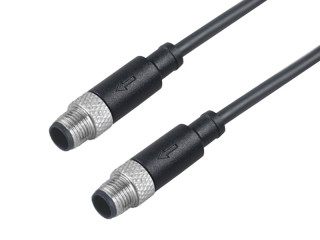 M5 4PIN Double Male-A Straight Unshielded