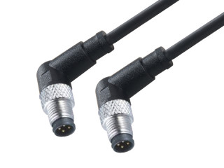 M5 4PIN Double Male-A Right Angled Unshielded