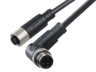 M12 4PIN Female-straight&Male-right angled Unshielded