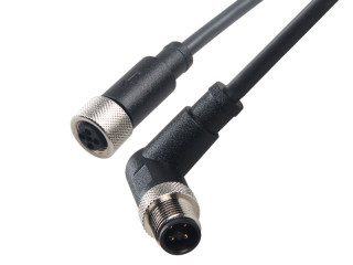 M12 4PIN-T Female-straight&Male-right angled Unshielded
