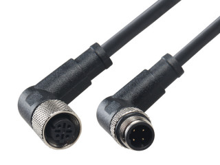 M12 4PIN Male&Female-D right angled Unshielded