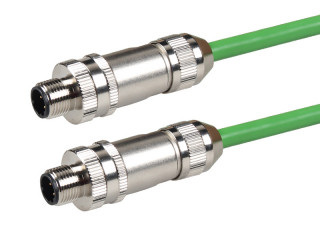 M12 4PIN Double-Male straight Shielded