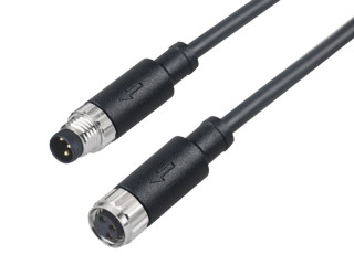 M8 3PIN Male&Female-A Straight Unshielded